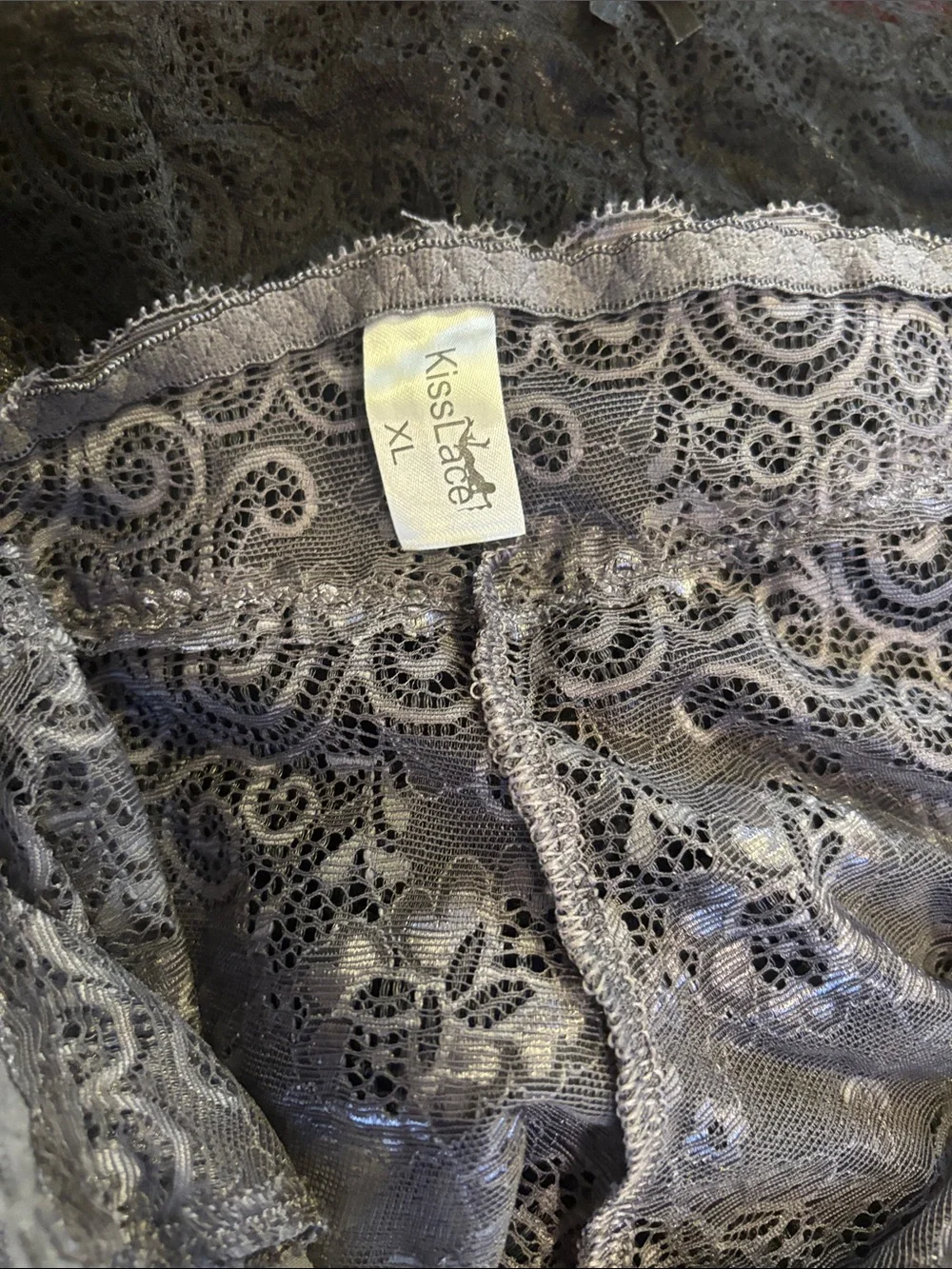 NWT! 5 Pc Kiss Lace Silky Bikini Briefs in Burgundy, Black, Gray & Cream